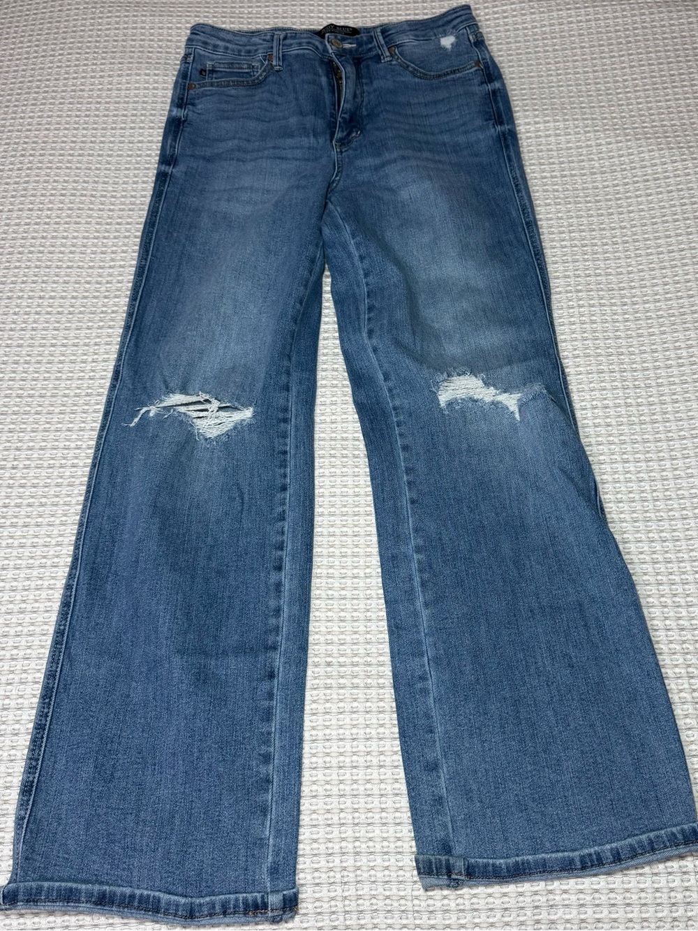 Judy Blue Relaxed Fit High Rise Distressed Jeans 11/30 Stretch Denim JB88785MD